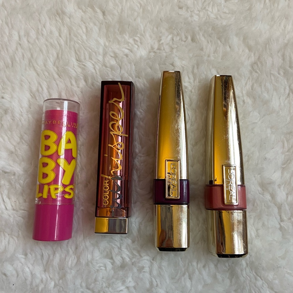 Lot of four lip colors (L’Oréal, and Maybelline)